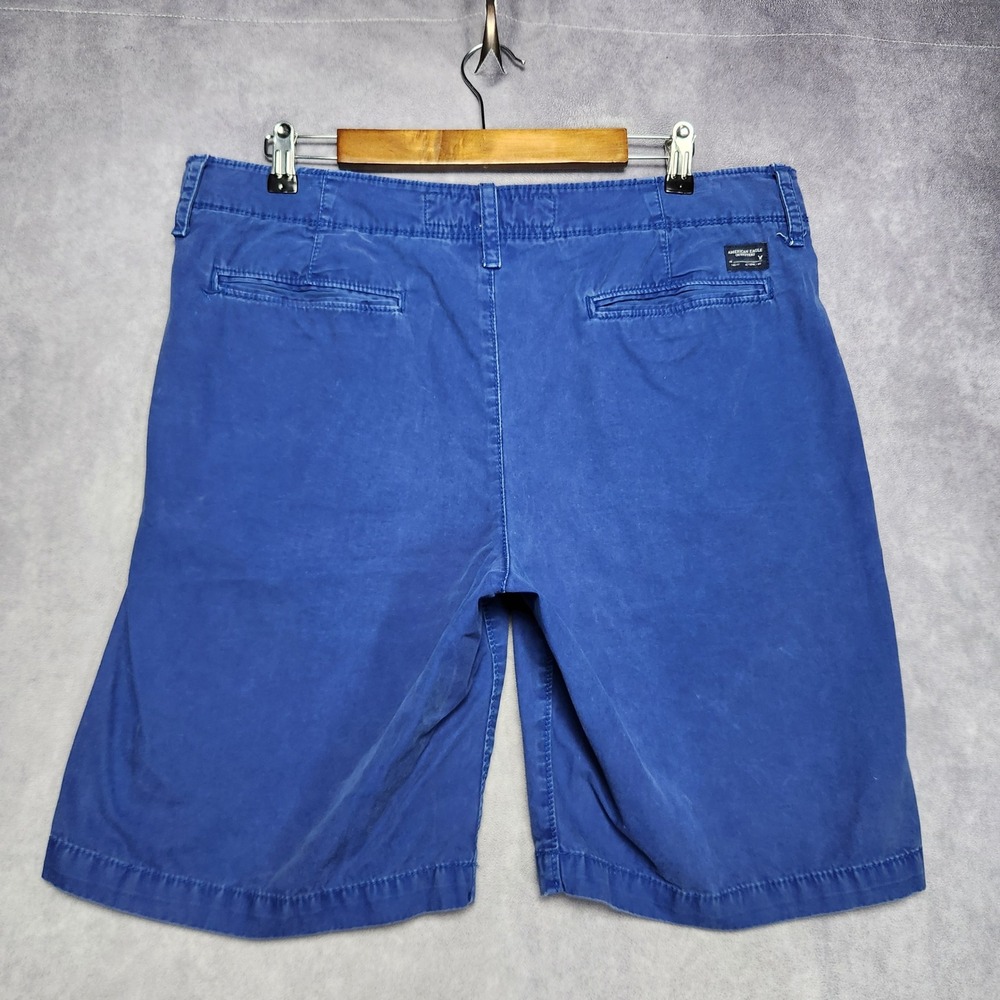 American Eagle Outfitters Mens Blue Prep Length Cotton Twill Shorts Size 34 - Picture 2 of 16
